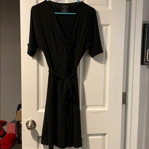 Black dress with waist tie